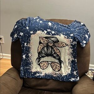 Stylish Blue Graphic Short Sleeve Tee